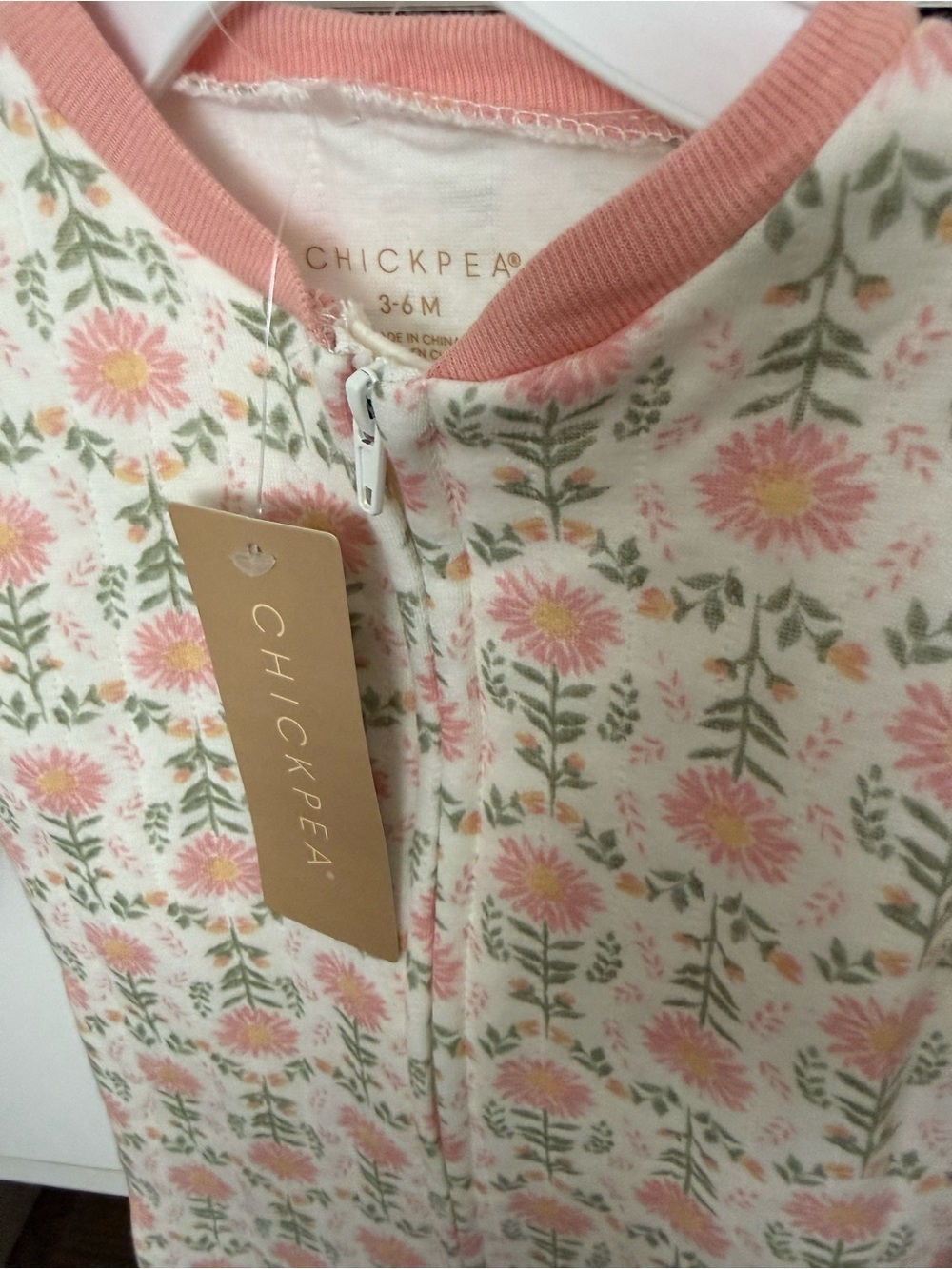 chick pea Pink Floral Baby Footie One-Piece